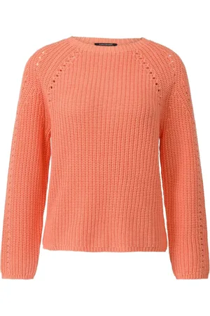 Luisa Cerano Stickade tröjor & koftor, Dam, L, Bomull, Tidlös Pullover med Spetsstickat Mönster