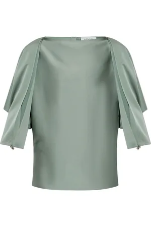 Lanvin Blusar & Skjortor , Dam, S, Polyester, Fashiontopp med öppna ärmar