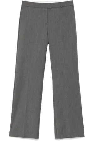 Herskind Byxor, Dam, L, Polyester, Mörkgrå Plisserade Croppade Byxor