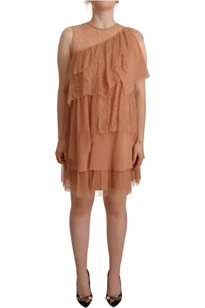 Liu Jo Klänning, Dam, S, Polyester, Chic Rosa Ärmlös Mini Klänning med Volanger