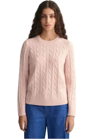 GANT Stickade tröjor & koftor, Dam, L, Bomull, Twisted Wool Sweater