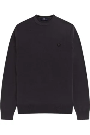 Fred Perry Stickade tröjor & koftor, Herr, M, Bomull, Klassisk tröja med rund hals