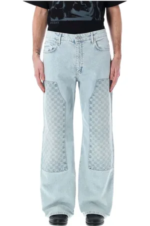 MISBHV Jeans, Herr, W33, Denim, Ljusblå Monogram Snickare Denim Byxor