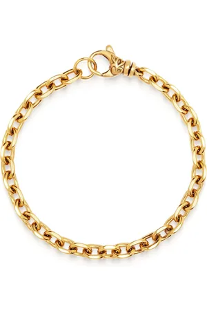 Nialaya Accessoarer, Herr, XL, Guld 4mm Kabelkedja Armband