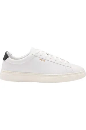 HUGO BOSS Skor, Herr, 44 EU, Läder, Läder Sneakers med Kontrasterande Häl