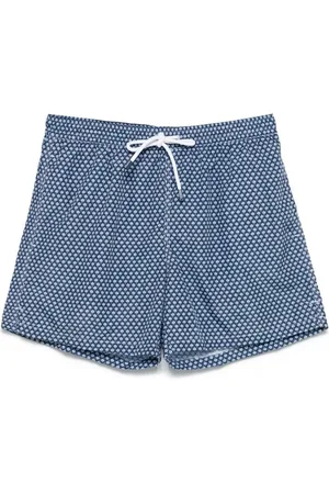 FEDELI Badkläder, Herr, S, Polyester, Marinblå Strandshorts med Dragsko