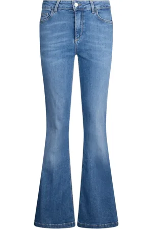 Liu Jo Jeans, Dam, W32, Bomull, Utsvängda jeans med elastisk infällning
