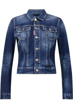 Dsquared2 Jacka, Dam, XS, Denim, Ripped Denim Jacket Urban Style