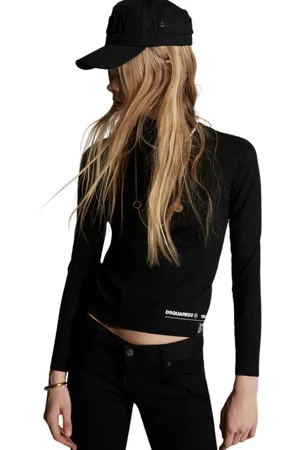 Dsquared2 Topp, Dam, M, Elegant Långärmad Topp med Logotyp vid Fållen