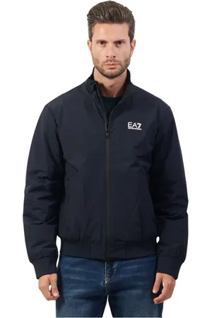 EA7 Jacka, Herr, 3Xl, Blå Lättviktig Logotyp Dragkedja Kappa