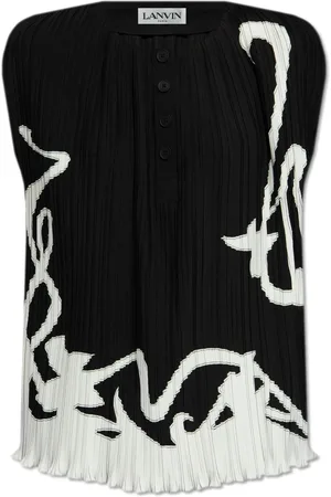 Lanvin Topp, Dam, S, Plisserad Ärmlös Topp