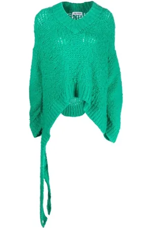 The Attico Stickade tröjor & koftor, Dam, XS, Polyester, Grön Casual Tröja i Alpackaull
