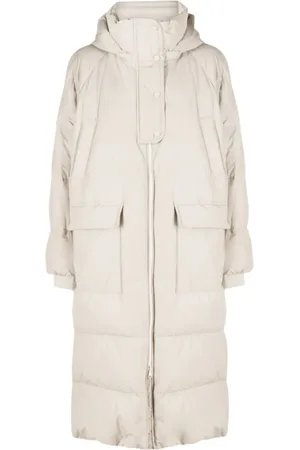 Brunello Cucinelli Kappa, Dam, S, Bomull, Elegant Lång Dunjacka