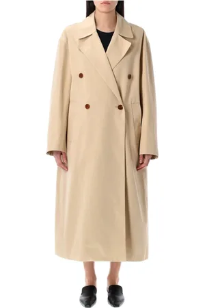 Low Classic Kappa, Dam, S, Läder, Dubbel Trench Coat Ytterkläder