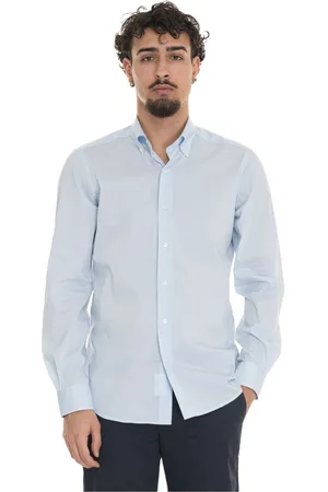 FAY Skjorta, Herr, L, Bomull, Rutig knapp casual skjorta