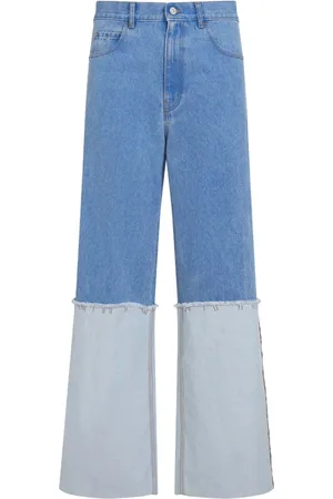 Marni Jeans, Herr, W32, Bomull, Cobalt Stilfulla Byxor