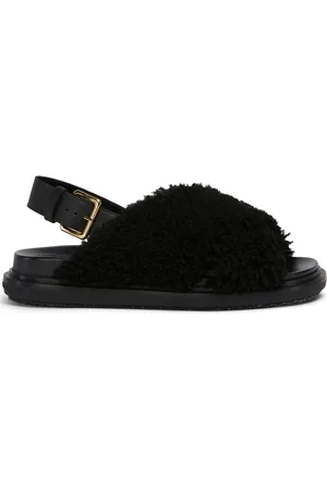 Marni Skor, Dam, 37 EU, Läder, Fussbett Shearling Sandaler