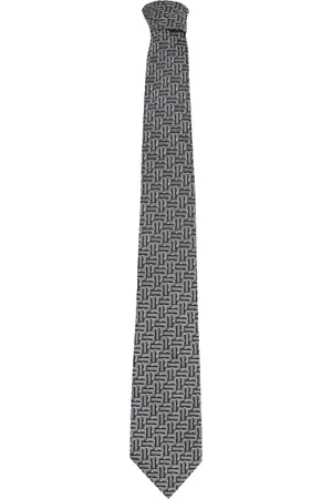 Lanvin Accessoarer, Herr, ONE Size, Grå Abstrakt Mönstrad Siden Slips