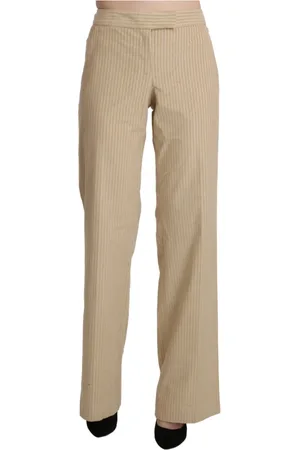 ERMANNO SCERVINO Byxor, Dam, L, Bomull, Högmidjade vida benbyxor