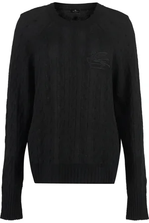 Etro Stickade tröjor & koftor, Dam, S, Cashmere Kabelstickad Tröja med Rund Hals