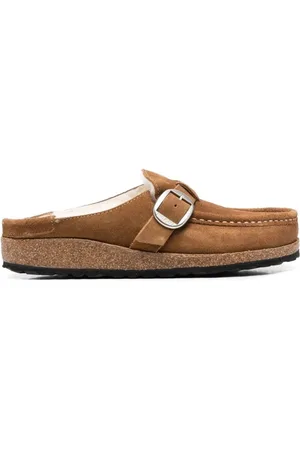 Birkenstock Skor, unisex, 38 EU, Läder, Buckley Slip-On Fodrade Träskor
