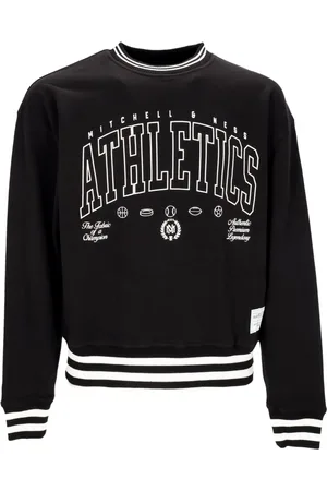 Mitchell & Ness Sweatshirts & Hoodies, Herr, XL, Bomull, Svart Crewneck Sweatshirt Mjuk Passform