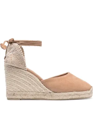 Castaner Skor, Dam, 37 EU, Mocka, Sandaler med Flätad Raffiakil