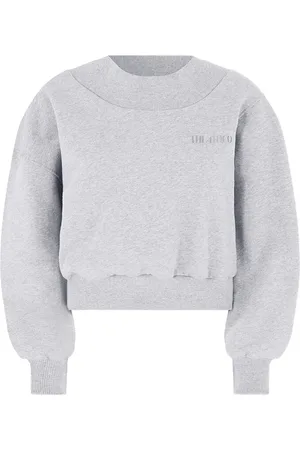 The Attico Sweatshirts & Hoodies, Dam, M, Bomull, Gråmelerad sweatshirt med logotyp
