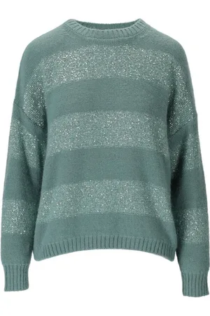 Max Mara Stickade tröjor & koftor, Dam, L, Grön Mohair Crewneck Tröja