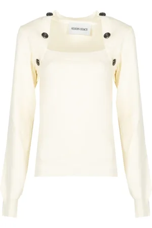 Silvian Heach Stickade tröjor & koftor, Dam, M, Polyester, Rundhalsad Tröja