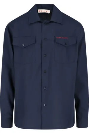 Marni Skjorta, Herr, L, Contrasting Logo Shirt