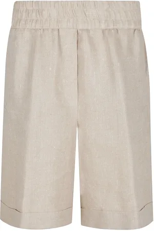 PESERICO SIGN Shorts, Dam, 2Xs, Elegant Linen Blend Byxor