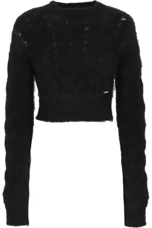 Dsquared2 Stickade tröjor & koftor, Dam, S, Svart Cropped Tröja i Mohair