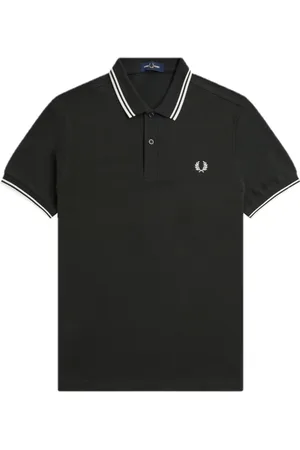 Fred Perry Topp, Herr, M, Bomull, Pikétröja med dubbla ränder