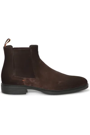 santoni Skor, Herr, 40 EU, Läder, Bruna Ankelboots för Män
