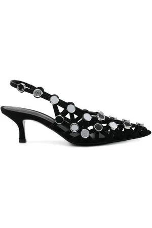 The Attico Skor, Dam, 39 EU, Läder, Svarta Kitten Heel Pumps med Spetsig Tå