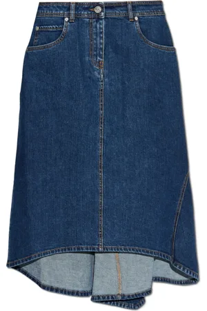 Etro Kjol, Dam, XS, Denim, Asymmetrisk denimkjol