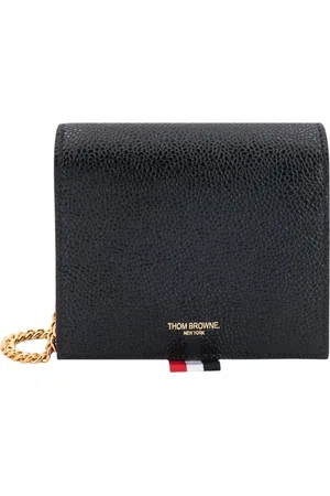 Thom Browne Accessoarer, Dam, ONE Size, Läder, Svart Läder Korthållare