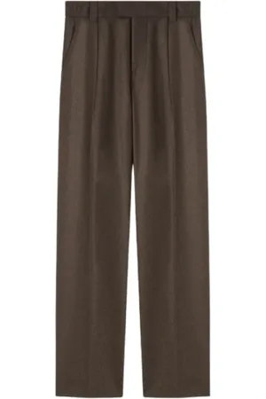 Loro Piana Byxor, Herr, L, Cashmere Flannel Högmidjade Bruna Byxor