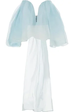 ZIMMERMANN Klänning, Dam, M, Krossa Ljusblå Silke Top med Benad Bodice