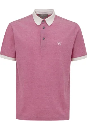 CANALI Topp, Herr, L, Bomull, Kortärmad rosa pikétröja