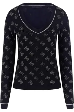 Guess Stickade tröjor & koftor, Dam, M, Svart Dam Jersey Topp