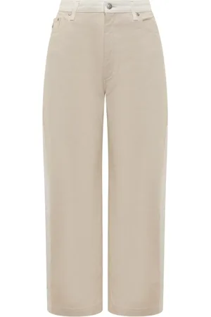 Stella McCartney Byxor, Dam, W30, Bomull, Breda långa jeans med metalllogo