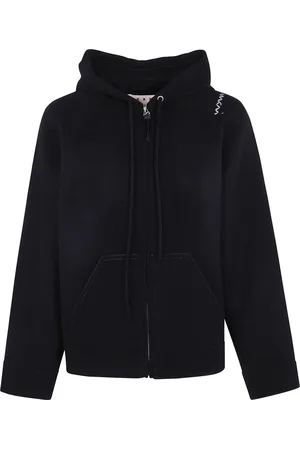 Marni Sweatshirts & Hoodies, Herr, L, Kashmir, Svart jacka med dragkedja
