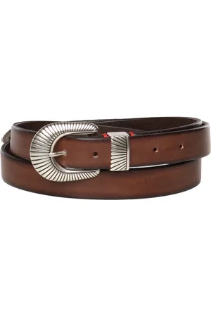 ELEVENTY Accessoarer, Herr, 115 CM, Läder, Brunt läderbälte med silverspänne