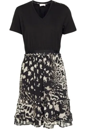 Liu Jo Klänning, Dam, XS, Polyester, Klänning med kort T-shirt och djurmönster
