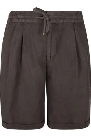 Brunello Cucinelli Shorts, Herr, L, Linne, Coffee Bermuda Shorts