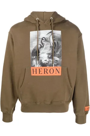 Heron Preston Sweatshirts & Hoodies, Herr, L, Bomull, BW Logo Hoodie
