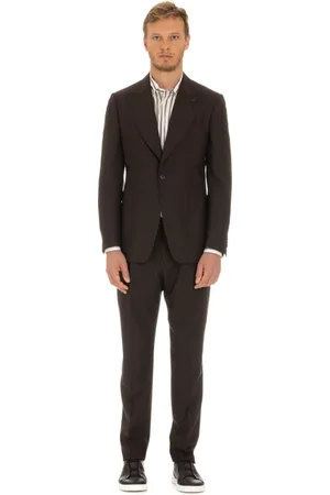 LARDINI Kostym, Herr, L, Brun Kavaj Maxi Revers Mono Bottone