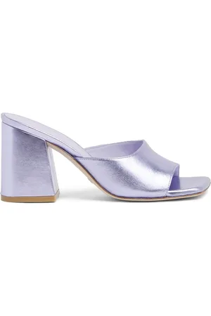 Stuart Weitzman Skor, Dam, 37 EU, Flareblock Slide Klacksandaletter med Klack